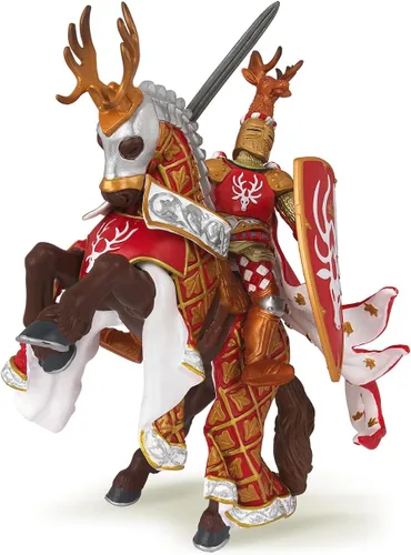 Vista 8 de Papo Figura de la era medieval, caballero ciervo rojo