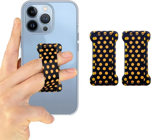 Vista 18 de Soporte de agarre para teléfono de mano, soporte universal para teléfono con correa para dedo, agarre para selfie compatible con la mayoría de 3
