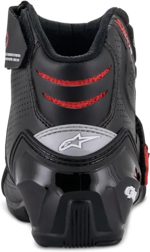 Vista 4 de Alpinestars SMX-1 R V2 - Botas de motocicleta ventiladas para hombre, botas de equitación cortas, con certificación CE Negro/Rojo