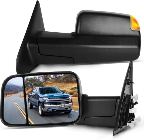 Vista 20 de SCITOO Espejos de remolque retrovisores izquierdos+derechos para Dodge 2009-2016 para Dodge para Ram 1500 2500 3500 con señal de giro calentada