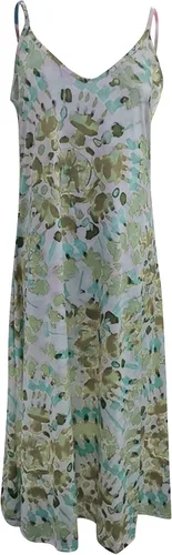 Vista 3 de Ceboyel Vestido largo de verano con tirantes delgados florales para mujer, vestido largo de verano con cuello en V, sexy, bohemio, ropa de playa