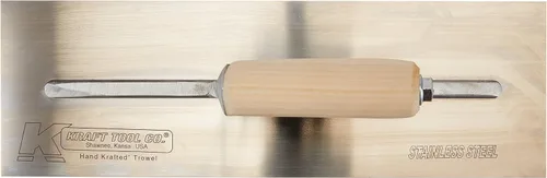 Vista 2 de Kraft Tool DW541SS - Paleta para paneles de yeso de acero inoxidable con mango de madera recta, 14 x 4-1/2 pulgadas