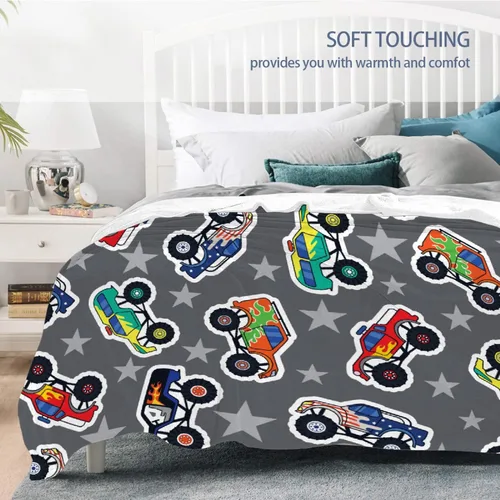 Vista 37 de Manta de bebé con texto en inglés «Just A Boy Who Loves Trucks» para niños y niñas, manta súper suave para envolver al recién nacido, acogedora