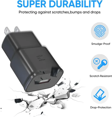 Vista 6 de Adaptive Fast Charging Block USB Wall Charger Adapter Compatible with Samsung Galaxy S25/S24/S23/S22/S22 Ultra/S21/S20/S10/S9/S8/S7/Edge/Note 10