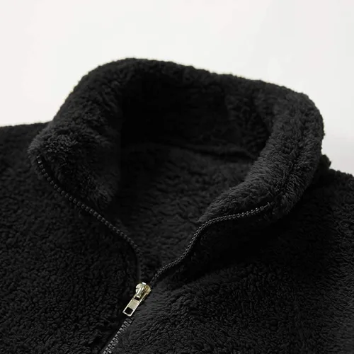 Vista 7 de LCMTWX Chaqueta térmica gruesa de invierno para hombre, de un solo pecho, solapa de color sólido, abrigo de manga larga, cárdigan de felpa