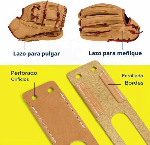 Vista 7 de TOFL Thumb & Pinky Loops for Baseball Glove Repair - Multiple Color Options Negro