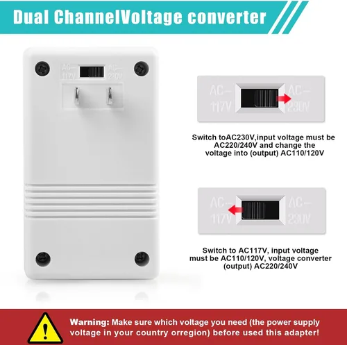 Vista 4 de Convertidor de voltaje de 110 V a 220 V elevador y reductor de potencia bidireccional convertidor de voltaje transformador para viajes, caravanas