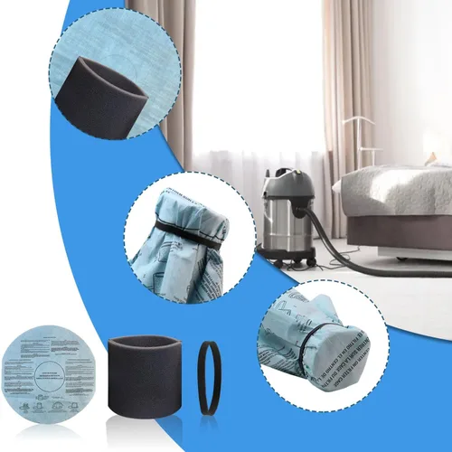 Vista 5 de Filtro de repuesto para Shop Vac 90304 90350 90333, bolsas de vacío para aspiradora Shop Vac de 5 a 8 galones, filtro de funda de espuma 90585