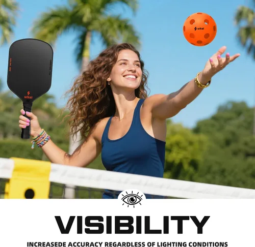 Vista 4 de Bolas de Pickleball Srikel para Exteriores - Bolas de Pickleball Aprobadas por USAPA, Diseño Roto-Moldeado Sin Costuras para Durabilidad, 4 Paquetes