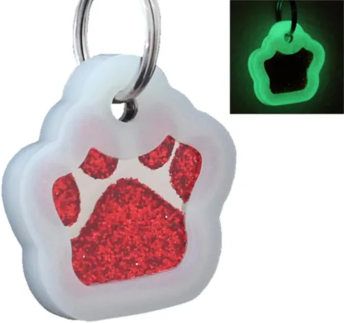 Vista 14 de Etiquetas de identificación de mascotas de acero inoxidable grabadas con láser, personalizadas para perros y gatos, etiqueta redonda de hueso