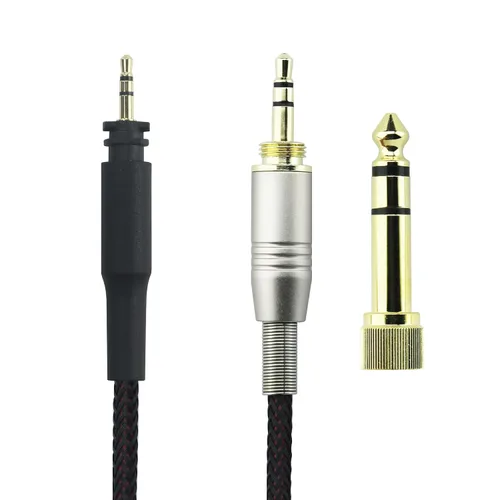 Vista 5 de Cable de repuesto para auriculares SHURE SRH840 SRH940 SRH440 SRH750DJ de alambre trenzado para auriculares estéreo HiFi de 59.1 in