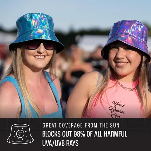 Vista 4 de Sombrero de pescador Rave para mujeres y hombres Lindos sombreros de pescador Sombrero de festival ajustable 50+ protección SPF accesorios rave