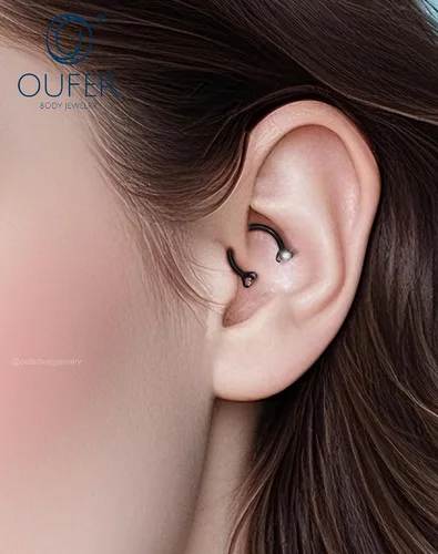 Vista 6 de OUFER Anillos de labio de herradura 16G para mujeres y hombres, acero quirúrgico 316L, 8/0.394 in, joyería de piercing de labio, rosca interna