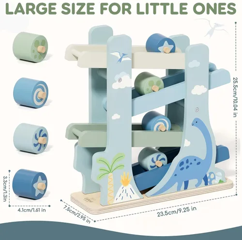 Vista 7 de Lehoo Castle Juguetes para niños de 2 años, juguete de rampa de coche de Blue