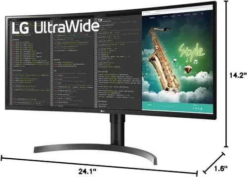Vista 9 de LG Monitor curvo 35BN75CN-B VA HDR QHD UltraWide™ de 35" (3440x1440) con frecuencia de actualización de 100Hz, 5 ms (GGTG), USB Type-C™, AMD