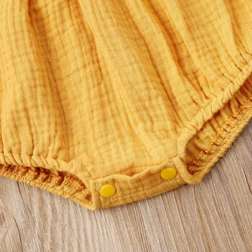Vista 7 de Mubineo Mono de algodón con cordón de lino y algodón para bebés y niñas
