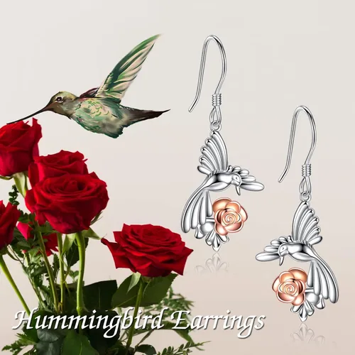 Vista 42 de POPKIMI Bonitos aretes colgantes de animales, joyería de animales, regalos de cumpleaños y Navidad para mujeres, aretes de ópalo de cristal de plata