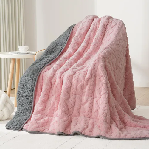 Vista 33 de Drewin Manta con peso de 15 libras para adultos, manta con peso de sherpa marrón suave y acogedora para dormir y relajarse, manta de cama gruesa