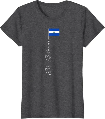 Vista 6 de Camiseta patriótica con bandera de El Salvador, Negro