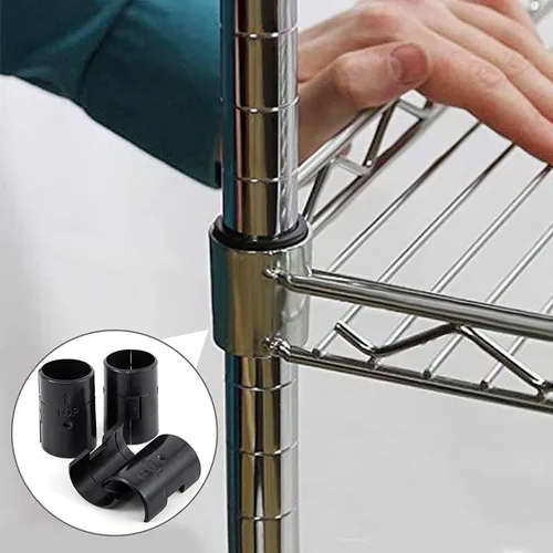 Vista 4 de 8 clips de alambre de metal para estantería de poste de 1 pulgada, 4 pares de reemplazos de plástico