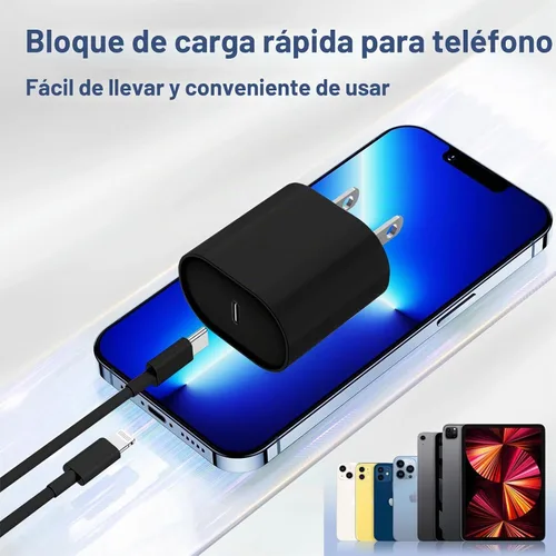 Vista 2 de Essri Cargador Rápido para iPhone 14 13 12 Carga Rápida, Paquete de 2 de 6FT+10FT Cable USB C a Lightning con 20W USB C para Bloque Cargador iPhone