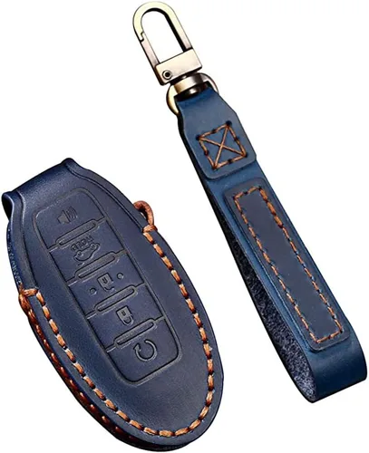 Vista 9 de ontto Funda para llavero con llavero de cuero protector para llaves compatible con Nissan Murano Pathfinder
