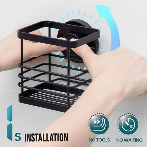 Vista 2 de TAILI - Portacepillos patentado con ventosa, soporte para cepillo de dientes de acero inoxidable anti-acumulación de agua para ducha, organizador