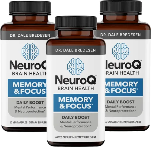 Vista 6 de NeuroQ Memory & Focus Extra Strength - Aumenta el rendimiento cognitivo y la función cerebral - Apoya la neuroprotección y concentración - Huperzina