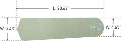 Vista 2 de Craftmade BCD52-TK7 paletas de ventilador, Plateado, BCD52-BN, 120.00 volts