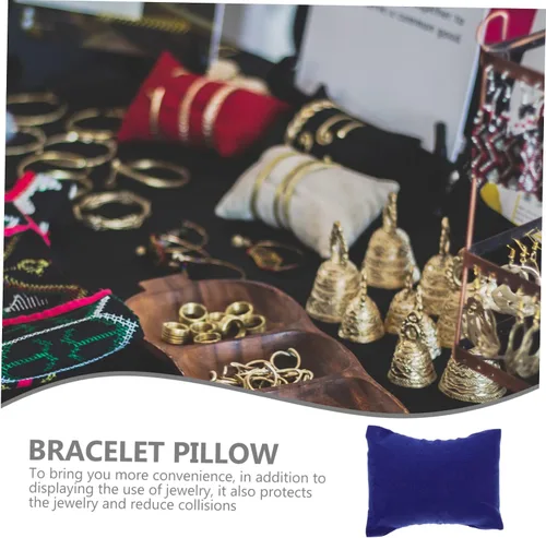 Vista 4 de Holibanna 80 piezas de brazaletes de almohada para reloj, pulseras caja de reloj de almohada, cojín de espuma, collar de cadena negra, aretes