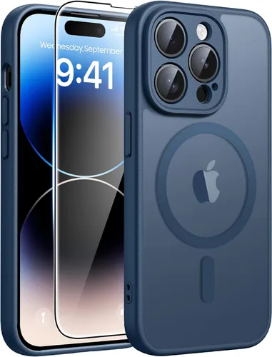 Vista 160 de FNTCASE for iPhone 17 Pro Case: Translucent Light Blue Slim Cases Compatible with MagSafe, Full Camera Protection & Tempered Glass Protector, 14FT