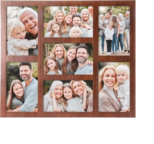 Vista 18 de Marco de fotos familiares de collage de 4 x 6 pulgadas, marco de fotos de collage de 6 aberturas para pared para soporte de mesa, juego de marcos