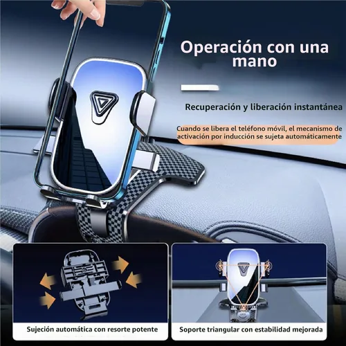 Vista 4 de Soporte de teléfono para tablero de instrumentos de 360°, soporte para teléfono de automóvil, ángulo de visión de rotación ajustable, compatible