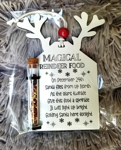 Vista 4 de Handmade Magical Reindeer Food Christmas Ornament - Gift Box Included - Gift for Kids - Holiday Ornament - Handmade Christmas Ornament for the