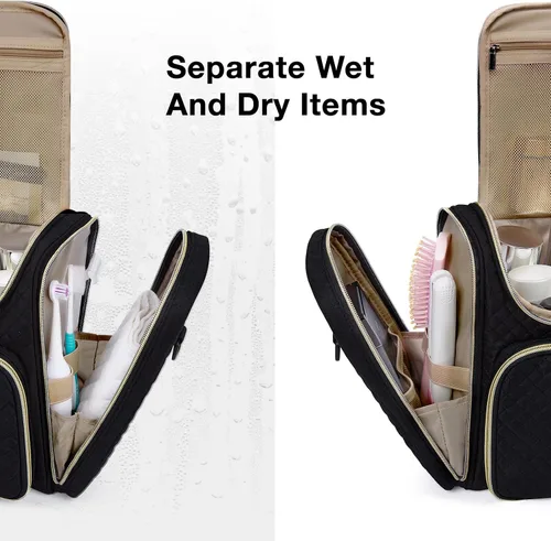 Vista 5 de BAGSMART - Estuche de viaje para artículos de aseo personal para mujeres, neceser impermeable para cosméticos y maquillaje, organizador de viaje