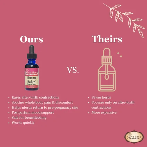 Vista 4 de Birth Song Botanicals Nutrida madre posparto esencial y suplemento de apoyo, tintura de hierbas después del parto para nuevas mamás después
