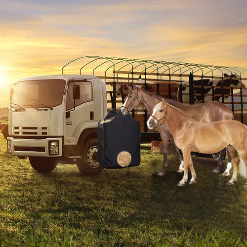 Vista 5 de 2 bolsas de heno para caballo, bolsa de alimentación de gran Negro pequeño
