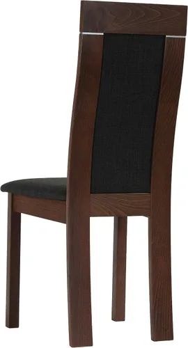 Vista 9 de Cortesi Home Silla de comedor Tia en tela de carbón, acabado nogal (juego de 2)
