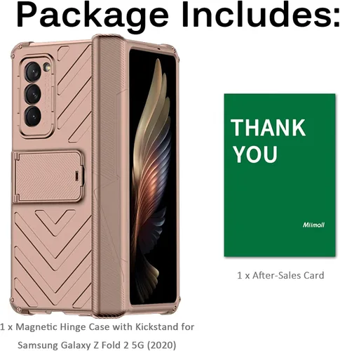 Vista 7 de Miimall Funda compatible con Z Fold 2, Galaxy Z Fold 2, protección magnética de bisagra, soporte ajustable, policarbonato duro, todo incluido, funda