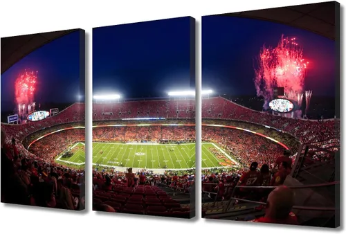 Vista 80 de TUMOVO MetLife Stadium - Decoración de pared de Nueva York, 3 piezas, lienzo, arte de pared para decoración del hogar, juegos de fútbol americano