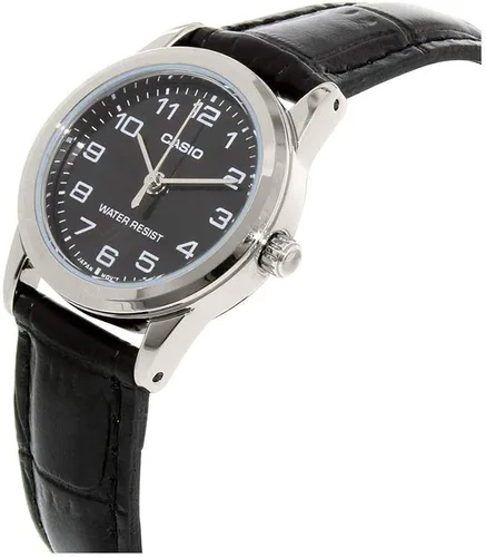 Vista 2 de Casio - Reloj de cuarzo japonés con correa de piel de becerro negro 12 modelo EAW-LTP-V001L-1BUDF
