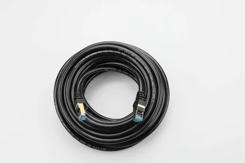 Vista 7 de Cable Ethernet Cat 7 de 10 pies, para exteriores, 10 Gbps 600 MHz, cable de conexión de red de Internet blindado SFTP de alta velocidad, 26 AWG