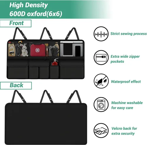 Vista 6 de Organizador colgante para maletero de automóvil, apto para Toyota RAV4, plegable, de gran capacidad, 41.3 x 20 pulgadas, organizador de maletero