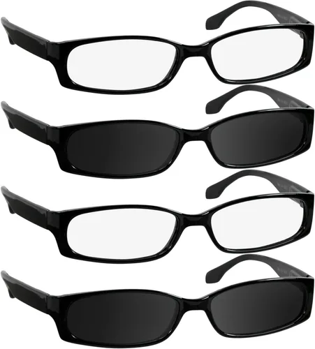Vista 12 de TruVision Readers - Gafas de lectura con marcos de resina y lentes acrílicas, bisagras Dura Flex para hombres y mujeres 03h - 4 negro