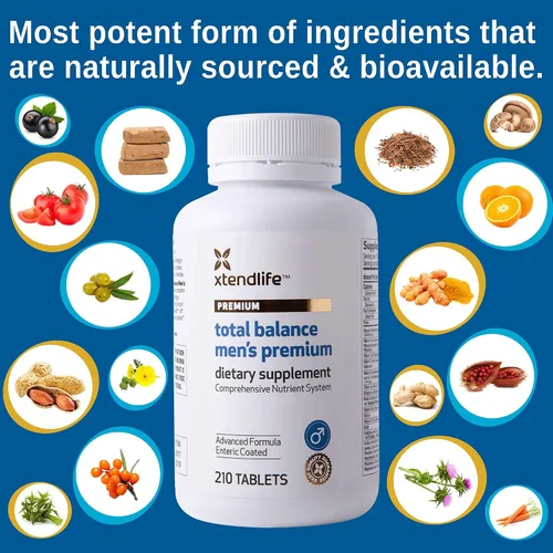 Vista 6 de Xtendlife Total Balance Multivitamínico prémium para hombre para la salud inmunológica, cardíaca, digestiva y celular, apoyo diario extra fuerte