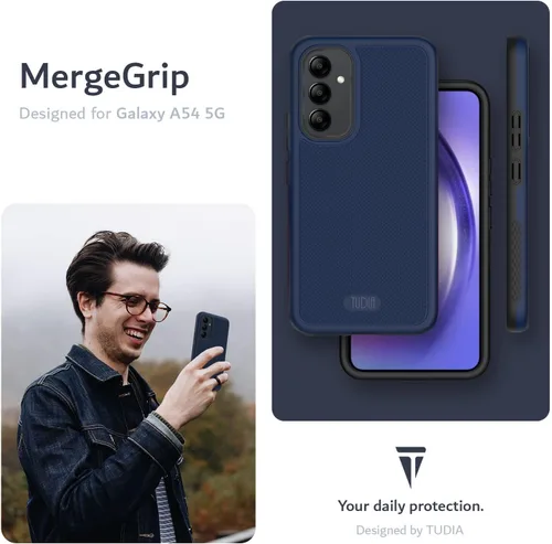 Vista 7 de TUDIA DualShield Grip - Funda protectora para Samsung Galaxy A54 5G (2023), [MergeGrip] de doble capa a prueba de golpes, delgada, de grado militar