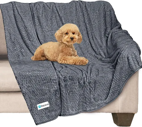 Vista 10 de PetAmi Manta impermeable para perro, manta a prueba de fugas para perros pequeños y medianos, protector de sofá y muebles, manta de forro polar