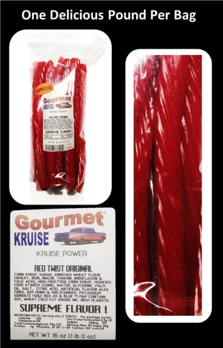 Vista 3 de Black Regaliz Original Twist Bolsas de 2-1 lb (1) Regaliz Red Twist Original 1lb (Peso NETO 48 OZ) Gourmet Kruise Signature Gifts