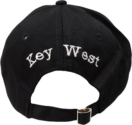 Vista 5 de Gorra de béisbol bordada ajustable de algodón negro con diseño de pirata y espadas cruzadas de Conch Republic, Multi