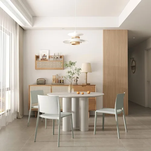 Vista 5 de LESHI Silla de comedor moderna apilable de plástico con respaldo sin brazos para comedor, sala de estar, jardín, patio, balcón, escritorio